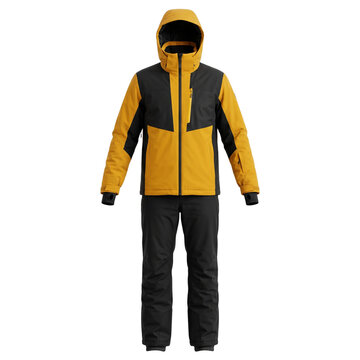 Yellow and Black Ski Suit Outfit Isolated on Transparent Background