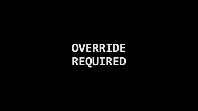 Override required text animation with digital glitch and chromatic aberration