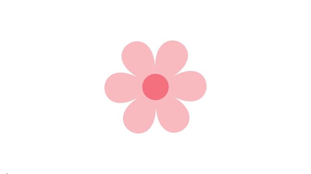 Simple and charming flat design pink flower illustration for spring, nature, and decorative concepts, perfect for digital art projects and vector graphics