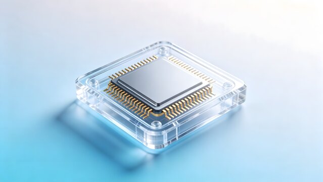 Microchip in transparent casing