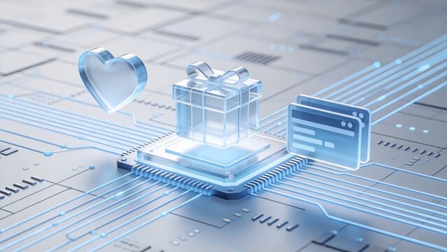Digital gift heart and circuit board
