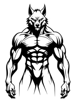 illustration of a wolf man