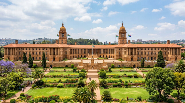 Union Buildings Pretoria South Africa Sunny Day Gardens Aerial View