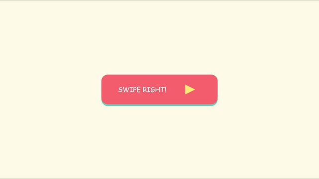 Swipe right button animation with play for mobile app ui and dating interface 4k
