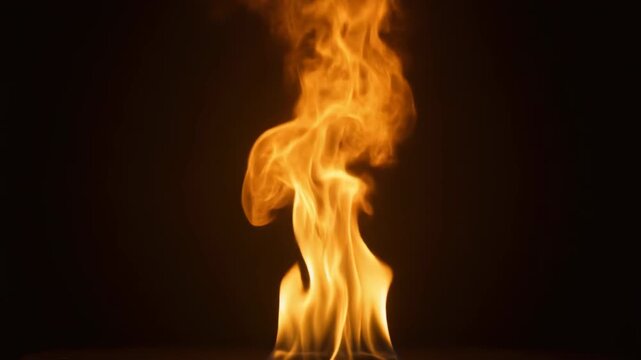 Vibrant Fire Flame Burning in Dark 4K Generative AI