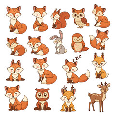 Fototapeta premium Large Collection of Cartoon Animal Stickers