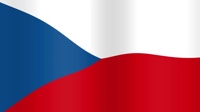 Waving Czech Republic Flag Background Loop with Multiple Grid Panels