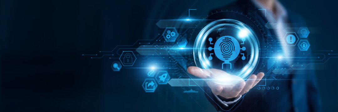Businessman hand hold Digital Forensics and global networking data, investigating cyber incidents, analyzing digital evidence, strengthening security, supporting threat detection.