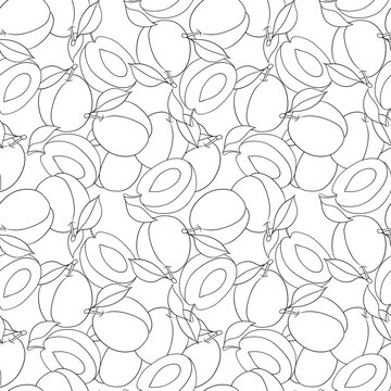 Seamless pattern with plums