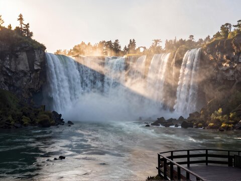 Dawn Golden Hour Lower Falls Yellowstone