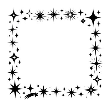 PNG Starry border with sparkling elegance.