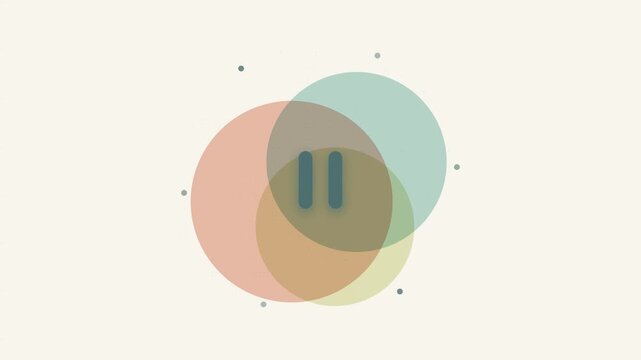 Colorful soft circle pause effect with modern minimal pastel design