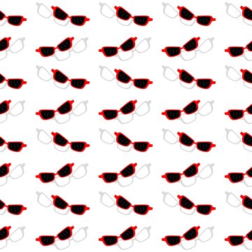 Cute eyeglasses seamless pattern. Repeating sunglasses pattern background. Eyeglasses doodle background. Sunglasses summer background