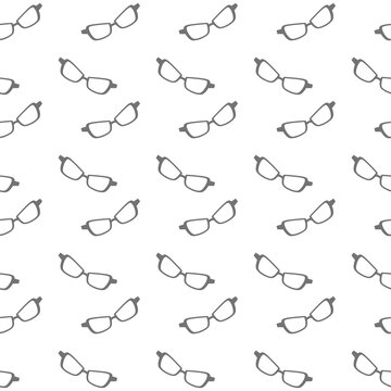 Cute eyeglasses seamless pattern. Repeating sunglasses pattern background. Eyeglasses doodle background. Sunglasses summer background