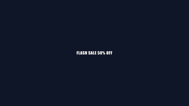 Flash sale 50% off animated button for e-commerce marketing and promotional advertising campaigns animation 4k
