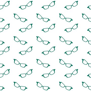 Cute eyeglasses seamless pattern. Repeating sunglasses pattern background. Eyeglasses doodle background. Sunglasses summer background