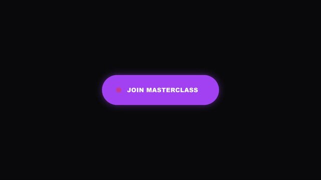 Join masterclass button animation with purple glow effect for online education and e-learning platforms 4k