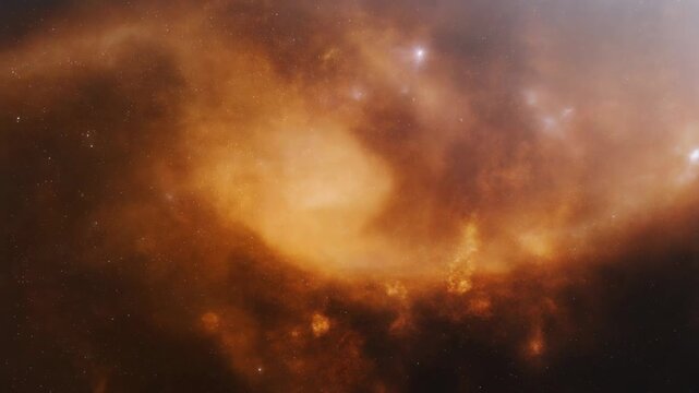 Golden Spiral Galaxy Nebula 4K Generative AI