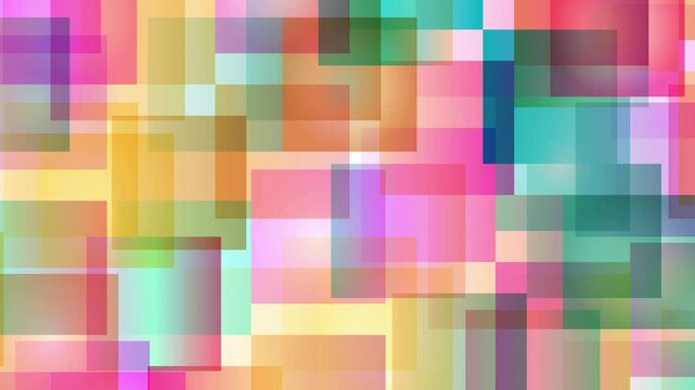 Abstract colorful geometric translucent rectangles overlay 4K