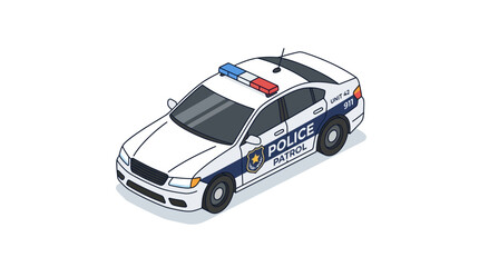 Isometric Police Patrol Car Vector Illustration © Azrha