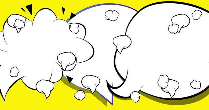 Cartoon background animation, comic book backdrop video. Retro comics pop art design.