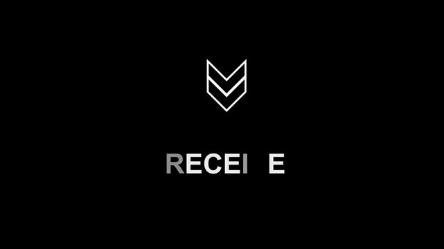 Receive Interface Symbol with Stacked Downward Arrows Indicating Incoming Content, Download Actions, Input Flow, and Digital Navigation