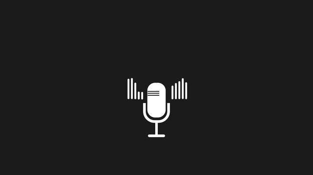 voice recording and podcast mic microphone button icon 4 k animation...