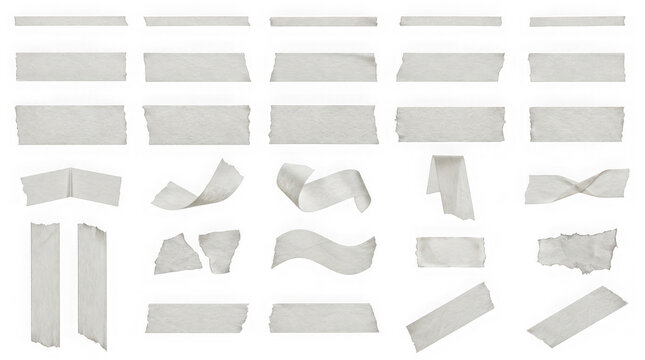 white paper tape pieces for artistic applications and mixed media.