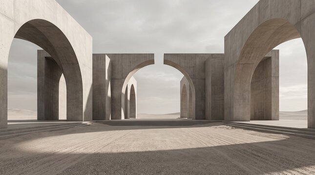 monumental rounded concrete structures