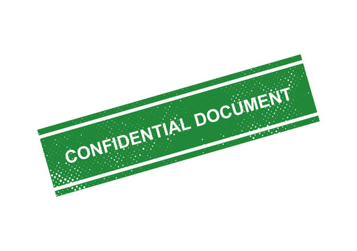 Confidential document red and green security stamp isolated on transparent background