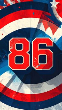 Vintage American Sports Number 86 Design.