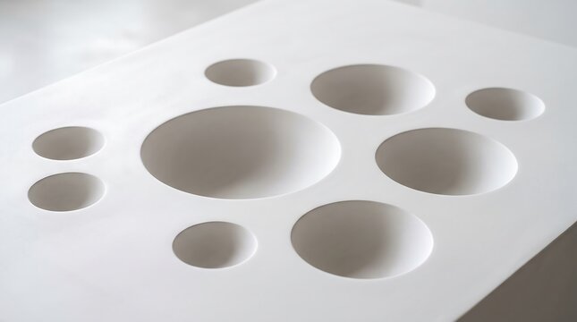 White Surface with Spherical Indentations Background