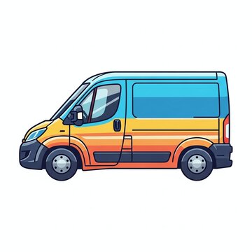 Colorful vintage school bus illustration vector.