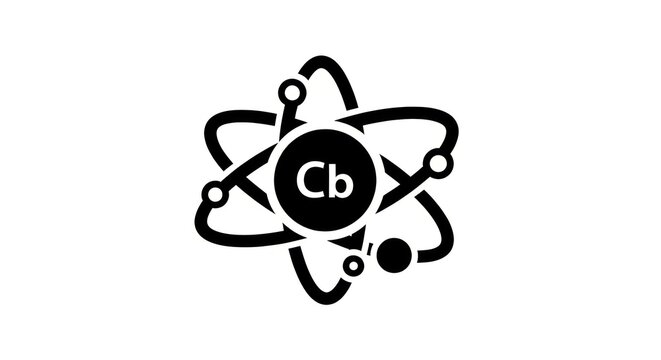 Chemical Element Symbol Cb Black.