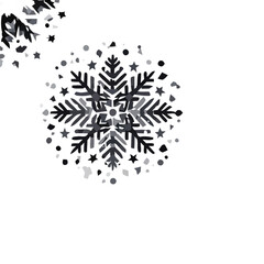 Obraz premium Snowflake and confetti illustration