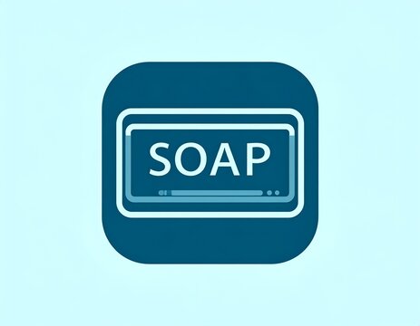 Blue bar soap icon in rounded square