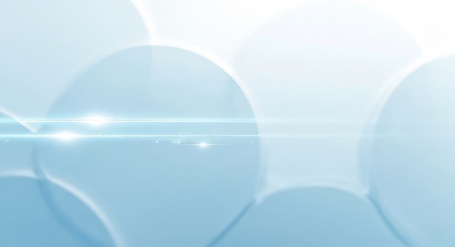 A soft focus abstract dreamscape with elongated lens flares in cyan tones across a panoramic high key background