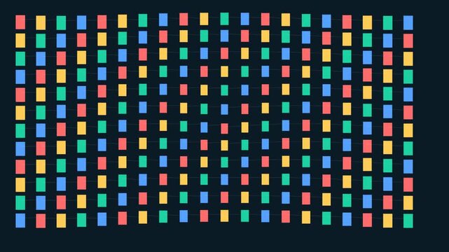 Abstract digital grid background, with dynamic colorful rectangles