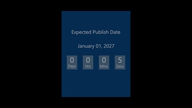 Expected Publish Date January 01, 2027 Countdown Timer with Days, Hours, Minutes and Seconds, Digital Date Countdown Display, 4K Motion Graphic.. 4K video,....