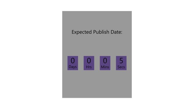Expected Publish Date Countdown Timer with Days, Hours, Minutes and  10 Seconds on Black Background, Digital Time Remaining Display, 4K Motion Graphic. Publish Date Countdown Timer,