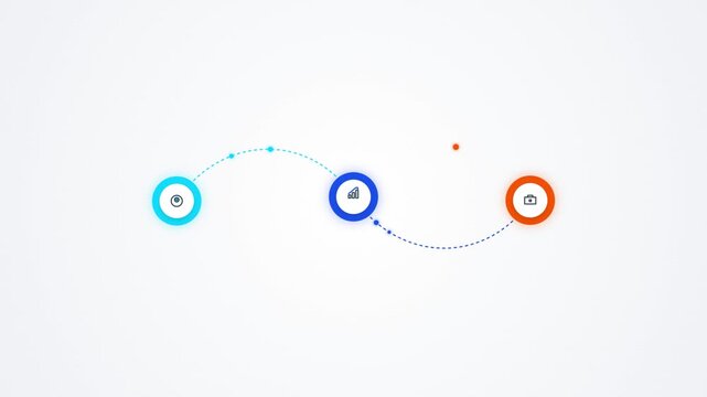 Atomic Particle Interaction Animation with Electron Orbit Transition. Looping Scientific Physics Vector Motion Graphics.