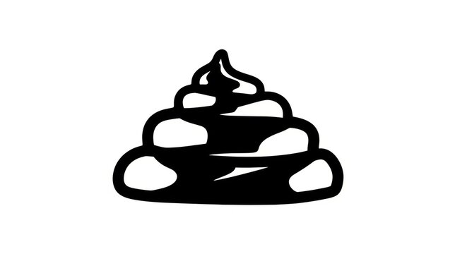Black silhouette of a pile of poop.