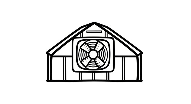 Industrial warehouse ventilation system fan.