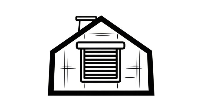 Simple house with chimney icon.