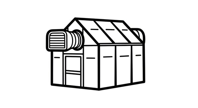 Simple industrial building with ventilation.