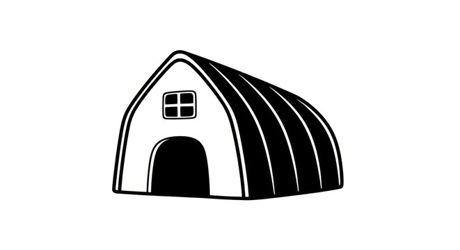 Simple Quonset Hut Building Illustration.
