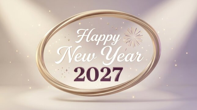 Elegant Happy New Year 2027 Celebration Graphic Design Template