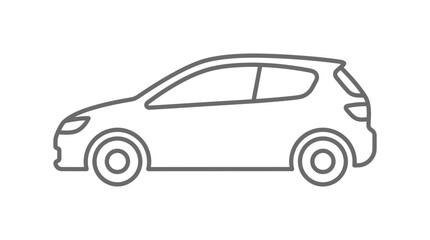 Fototapeta premium Simple profile outline of a compact 3-door car