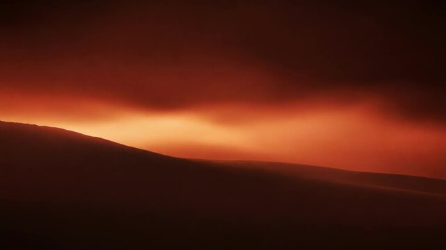 Gradient background with warm red and orange tones fading into dark shadows