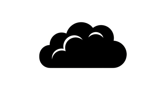 Cloud Icon Black Silhouette.